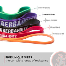 Load image into Gallery viewer, Rubberbanditz 12&quot; Resistance Bands. SOLD INDIVIDUALLY