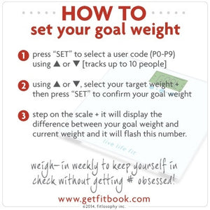 Bathroom body weight Scales with target & goal weight settings by Fitlosophy