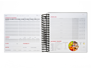 FITBOOK Fitness Exercise Sports Nutrition Planner Gym Exercise Diary Journal WHITE